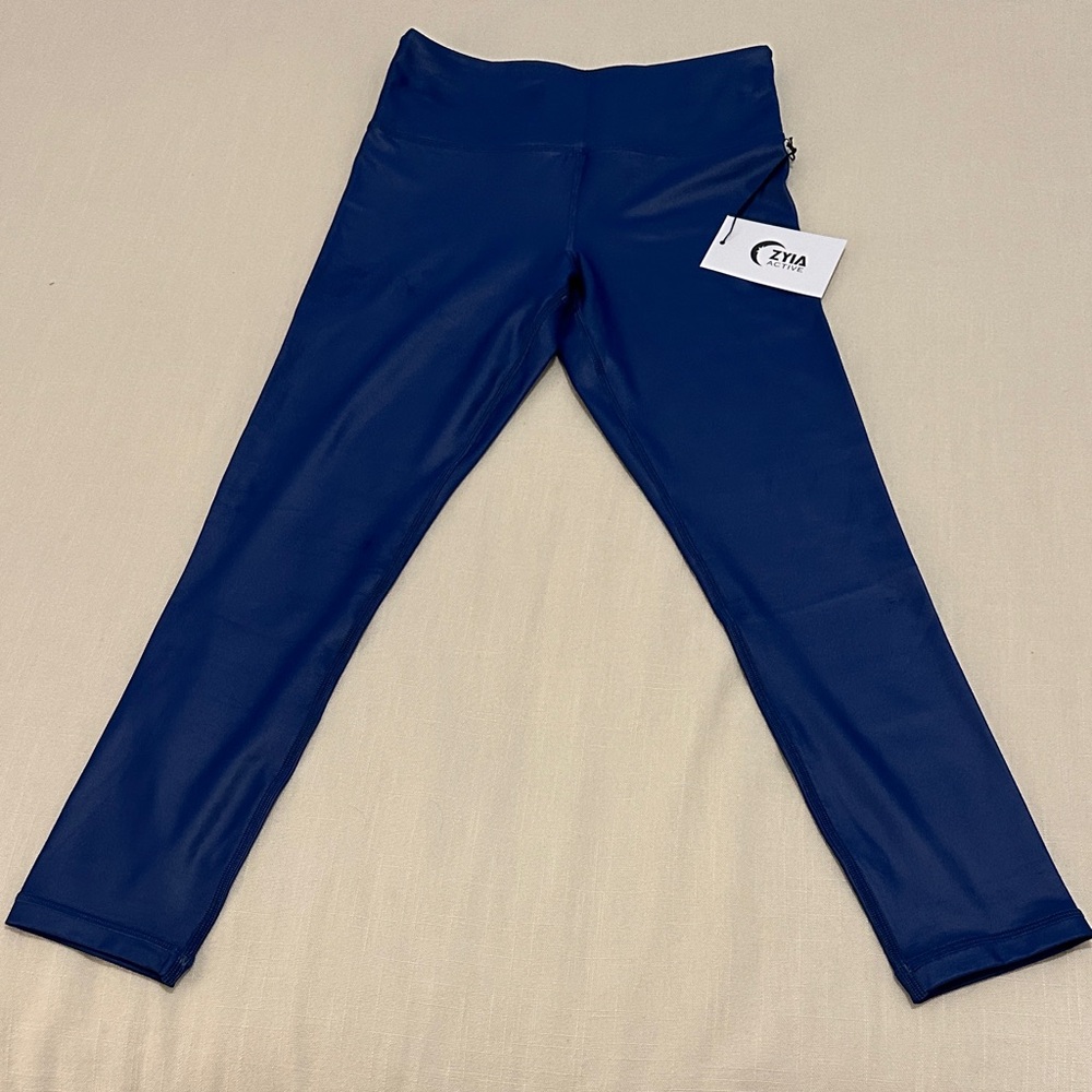 ZYIA Active Blue Metallic light n tight Leggings